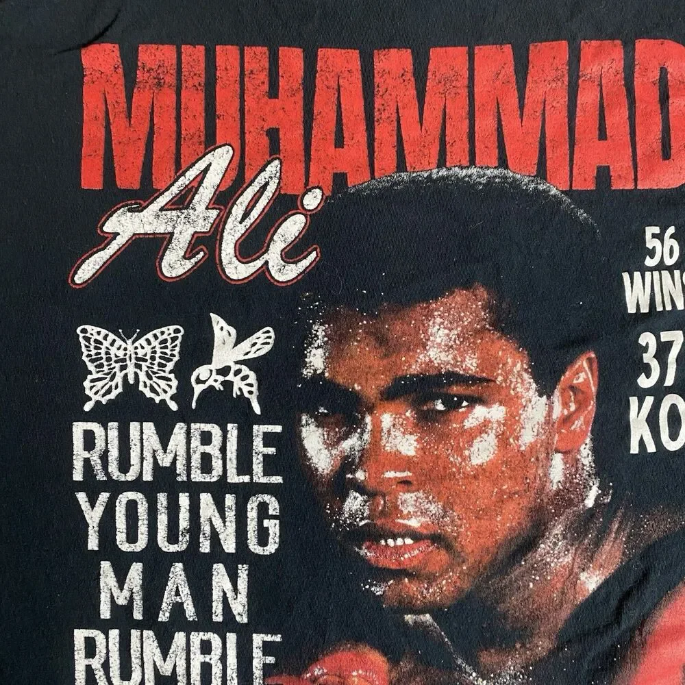 Muhammad Ali Graphic T Shirt Boxing Black Mens Large